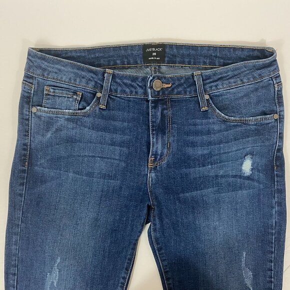 Just Black Jeans Women's Size 28 (29 x 27) Mid Rise Straight Leg Rough Hem - Picture 5 of 10